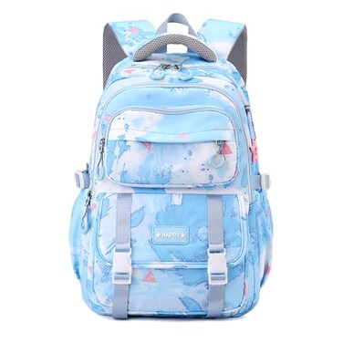 MITOWERMI Blue Backpack for Girls Bookbag School Bags Multipocket Girls Backpack for School Elementary Students Schoolbags Teens Kids Back packs Sky Blue