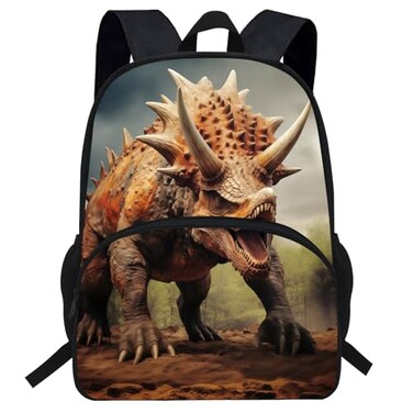 VEEWOW 16inch Triceratops Backpack For Kids Jurassic School Bag Dinosaur Bookbag D907c