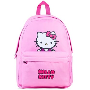 Hello Kitty Girls Backpack with Zipped Front Pocket Adjustable Strap For School
