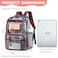 Bluboon Clear Backpack Heavy Duty Kids Boys Clear Bookbag See Through Backpacks with Pencil Case for College Work Transparent Red