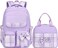 JIANYA Girls Backpack for School Kids Backpack with Lunch Box Elementary School Backpack for Girls BowPurple