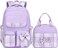JIANYA Girls Backpack for School Kids Backpack with Lunch Box Elementary School Backpack for Girls BowPurple