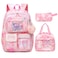 Alrisg Lovely Girls Backpack School Bag for Students Kids Book Bag with Multiple Pockets Splashproof Childrens Backpack17inch Set Pink