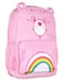 Mad Engine Care Bears Backpack Cheer Bear Embroidered Face Rainbow Belly Badge Design with 3D Ears Laptop School Travel Backpack