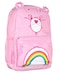 Mad Engine Care Bears Backpack Cheer Bear Embroidered Face Rainbow Belly Badge Design with 3D Ears Laptop School Travel Backpack
