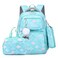 EKUIZAI 3PCS Mermaid Backpack for Girls Fish Scale Print Primary Bookbags set Girls Backpack with Lunch Box