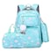 EKUIZAI 3PCS Mermaid Backpack for Girls Fish Scale Print Primary Bookbags set Girls Backpack with Lunch Box