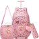 Meetbelify Kids Backpacks with Wheels for Girls Rolling Backpack with Lunch Box for Elementary Students Carry on Backpack Travel Suitcase Trip Luggage for Girls Ages 68