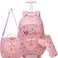 Meetbelify Kids Backpacks with Wheels for Girls Rolling Backpack with Lunch Box for Elementary Students Carry on Backpack Travel Suitcase Trip Luggage for Girls Ages 68