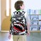 ZLYERT 3Pcs Boys Backpack 16 Shark Bookbag for Elementary Preschool Kindergarten Kids School Backpacks with Lunch BoxBlack