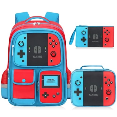 TILYTADLY Kids Backpack for Boys 3pcs Gamer Boys Backpack with Lunch Box Set for Elementary Middle School Students Bag for Ages 61817 Video Game Bookbag Travel Back Pack