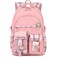 PRLINJSK Girls BackpackCute School Backpack for Girls Kids TeensKawaii Bookbag for Primary ElementaryPink