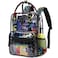 MOONBABY Clear Backpack Stadium Events Heavy Duty Clear Bookbag PVC Transparent Backpack for Kids Adult See Through Book Bag Game Console
