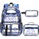 DIGOBAY 3PCS Cool Luminous Clear Backpack for Boys Kids Gamer Bookbag for School See Through PVC Transparent Backpacks with Lunch Bag Pencil Case Clear Backpack Heavy Duty for School Stadium