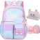 kistou Girls Backpack School Backpacks Rainbow Student BackpaKawaii Kids BackpackBook Bag for Elementary Primary School