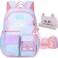 kistou Girls Backpack School Backpacks Rainbow Student BackpaKawaii Kids BackpackBook Bag for Elementary Primary School