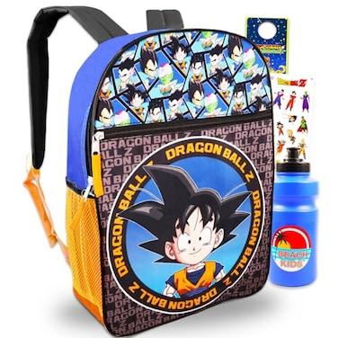 Dragon Ball Z Backpack for Boys Bundle with Anime School Bag for Kids Plus Stickers Water Bottle More Dragon Ball Backpack Set for Kids