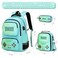 ACESAK Gamer Backpack for Boys Luminous School Backpack with Lunch Bag Pencil Case Boys Elementary Middle School Backpack with USB Charging Port Green