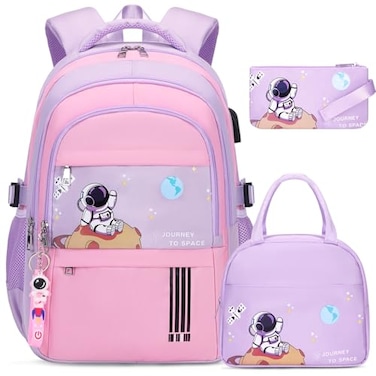 ACESAK Girls Backpack Schoolbag for Kids Teens Waterproof Lightweight Elementary to Middle School Casual Daypack with Lunch Bag Set