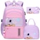 ACESAK Girls Backpack Schoolbag for Kids Teens Waterproof Lightweight Elementary to Middle School Casual Daypack with Lunch Bag Set