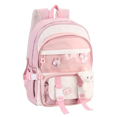 Phaoullzon Kawaii Backpack for Girls School Bookbag Cute Anime Backpacks with Pins and Pendant
