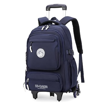 GRUOTEIS Boys Backpack with 6 Wheels for School Kids Rolling Backpack for Teen Boys on Wheels Darkblue