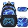 DIGOBAY Boys Backpack for School 3PCS Cool Luminous Gamer Backpack for Boys with Lunch Box Pencil Case Kids Backpacks Bookbag for Teen Boy Elementary Middle High School with USB Charging Port
