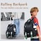 GRUOTEIS Black Rolling Backpack for Girls Boys Elementary Middle School Bags Kids Wheeled Boys Girls Backpack with 6 Wheels Black