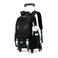 GRUOTEIS Black Rolling Backpack for Girls Boys Elementary Middle School Bags Kids Wheeled Boys Girls Backpack with 6 Wheels Black