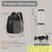 GRUOTEIS 18 Black Boys Backpack with 6 Wheels Carryon Rolling Kids Backpack for School Boys Black
