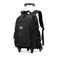 GRUOTEIS 18 Black Boys Backpack with 6 Wheels Carryon Rolling Kids Backpack for School Boys Black