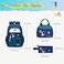 MITOWERMI 3pcs Boys Backpack with Lunch Box School Bags for Boys Lightweight Astronaut Kids Backpack Bookbags Sets for Elementary School Students Green