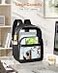 KIMNERPU Clear Backpack Heavy Duty Transparent Bookbag for School Fabric PVC Transparent Backpack with Reinforced Strap for Women Men Capacity Clear Bag for College Medium Black