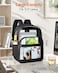 KIMNERPU Clear Backpack Heavy Duty Transparent Bookbag for School Fabric PVC Transparent Backpack with Reinforced Strap for Women Men Capacity Clear Bag for College Medium Black
