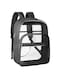 KIMNERPU Clear Backpack Heavy Duty Transparent Bookbag for School Fabric PVC Transparent Backpack with Reinforced Strap for Women Men Capacity Clear Bag for College Medium Black