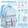 KIEAL 16519IN School Backpack for Girls with 24Pcs Accessories AntiTheft Kids Backpack for Students New Semester Presents with Pins and Card Holder
