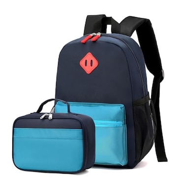 BEFUNIRISE Backpack Set for Girls Boy Kids Backpack with Lunch Box for Elementary Primary Kindergarten School Bag Dark Blue Large