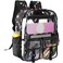 SKAITU Clear Backpack for Girls School Kids Heavy Duty See Through Bookbag Unicorn Transparent Backpack with Thicker Strap Black
