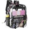 SKAITU Clear Backpack for Girls School Kids Heavy Duty See Through Bookbag Unicorn Transparent Backpack with Thicker Strap Black