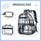 DIGOBAY 3PCS Cool Luminous Clear Backpack for Boys Kids Gamer Bookbag for School See Through PVC Transparent Backpacks with Lunch Bag Pencil Case Clear Backpack Heavy Duty for School Stadium