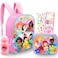 Disney Princess Backpack with Lunch Box Set Bundle with Backpack Lunch Bag Featuring Ariel Cinderella Snow White Moana More Plus Stickers Water Bottle Disney Princess School Bag for Girls