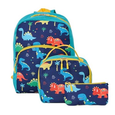 Cokouchyi 3 Pcs Kids Backpack Set with Lunch Box Pencil Case Lightweight Preschool Backpack for Boys Age 38 Kids Book bag Elementary Dinosaur