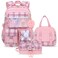 NSEQB Girls Backpack Set With Lunch Bag and MultiCompartment Pencil CaseCute Girls School Backpack For KidsChildrens Schoolbag For Kindergarten Elementary PrimaryPink3PCS