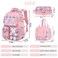 NSEQB Girls Backpack Set With Lunch Bag and MultiCompartment Pencil CaseCute Girls School Backpack For KidsChildrens Schoolbag For Kindergarten Elementary PrimaryPink3PCS