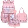 NSEQB Girls Backpack Set With Lunch Bag and MultiCompartment Pencil CaseCute Girls School Backpack For KidsChildrens Schoolbag For Kindergarten Elementary PrimaryPink3PCS