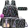 HTgroce Backpacks for Girls School Bag Kids Black Bookbag for Elementary Students Kids Backpack with Lunch Box and Pencil Case
