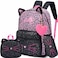Meetbelify Black Cute Cat School Backpack for Girls Backpack with Lunch Box for Elementary Students Kids Travel Bookbag for Girls Ages 68