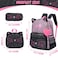Meetbelify Black Cute Cat School Backpack for Girls Backpack with Lunch Box for Elementary Students Kids Travel Bookbag for Girls Ages 68