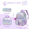 Meetbelify Backpack for Girls Backpack with Lunch Box Pencil Case for Elementary Student Kids School Bag for Girls Ages 68 Years Old Purple