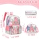 Meetbelify Backpack for Girls Backpack with Lunch Box Pencil Case for Elementary Student Kids School Bag for Girls Ages 68 Years Old Pink A